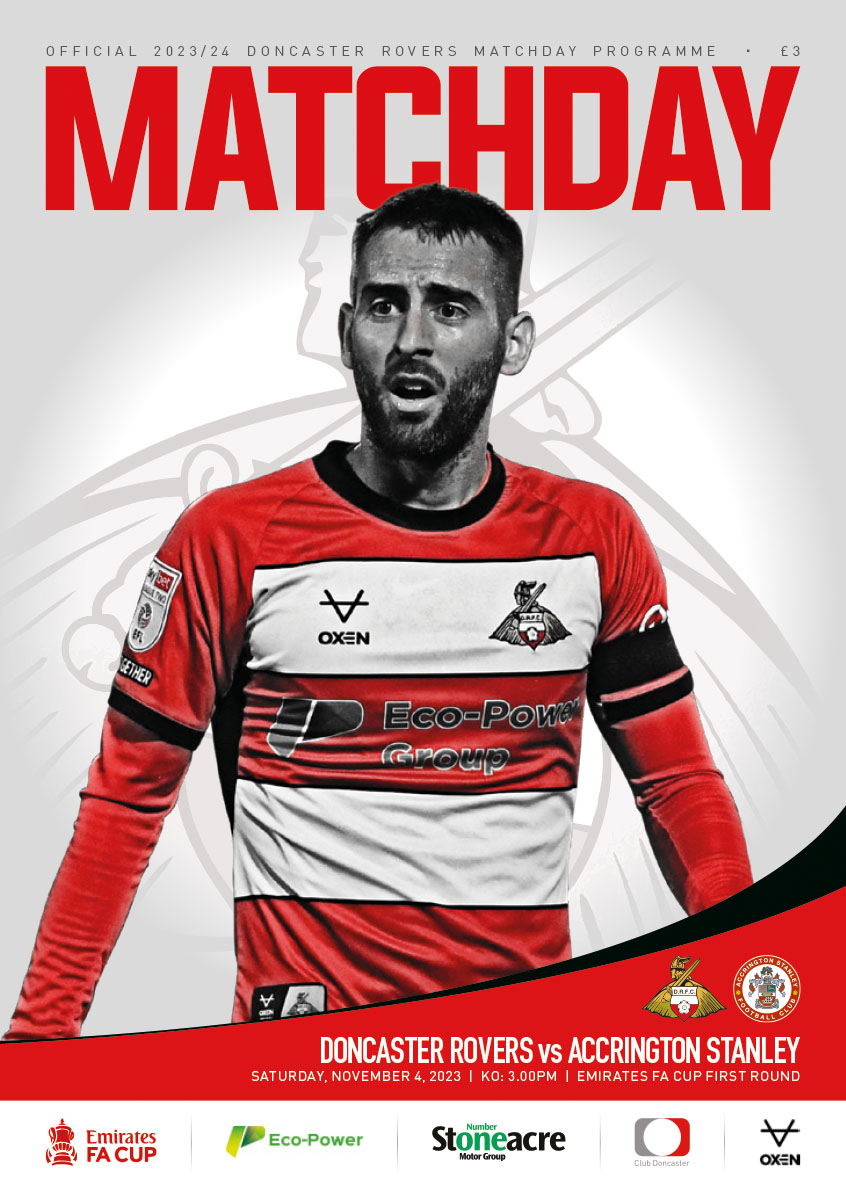 Doncaster Rovers V Accrington Stanley Matchday Programme Emirates Cup First Round Aca Creative